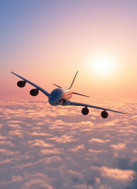 Flugzeug im Sonnenuntergang